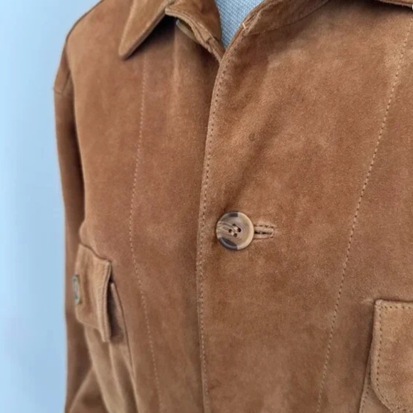 Cognac Suede Barn Jacket / Coat - Picture 15 of 16